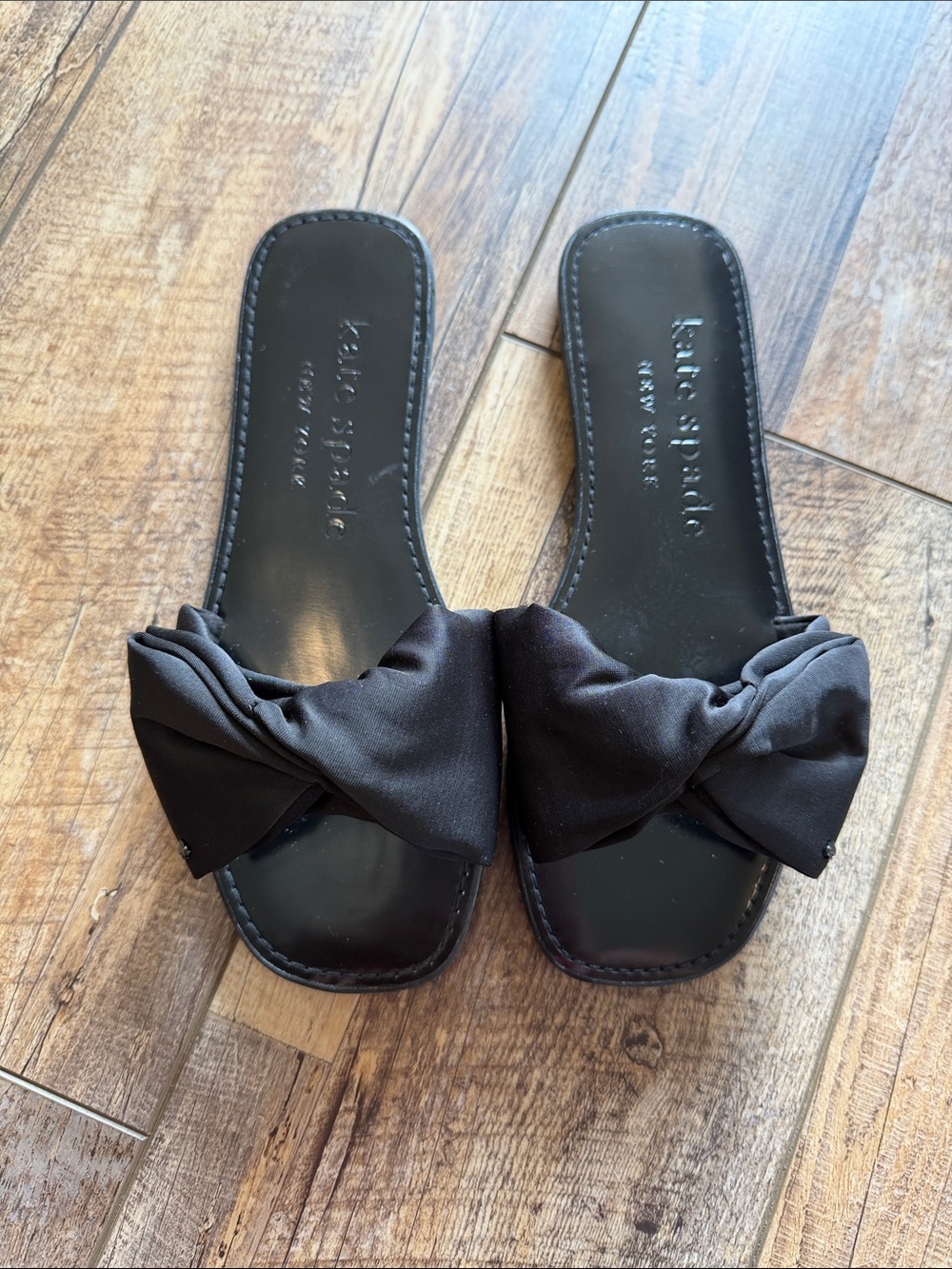 kate spade Black Bow Bikini Slides Size 8
